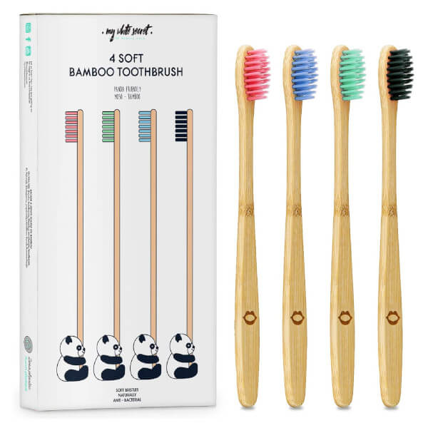 My White Secret Bambusový zubní kartáček (Bamboo Toothbrush) 4 ks