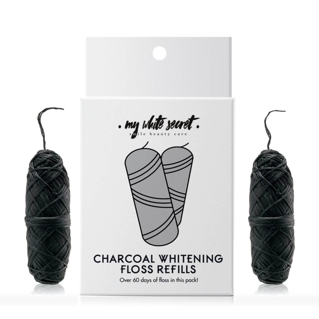 Levně My White Secret Dentální nit s aktivním uhlím náhradní náplň (Charocal Whitening Floss) 2 x 30 m