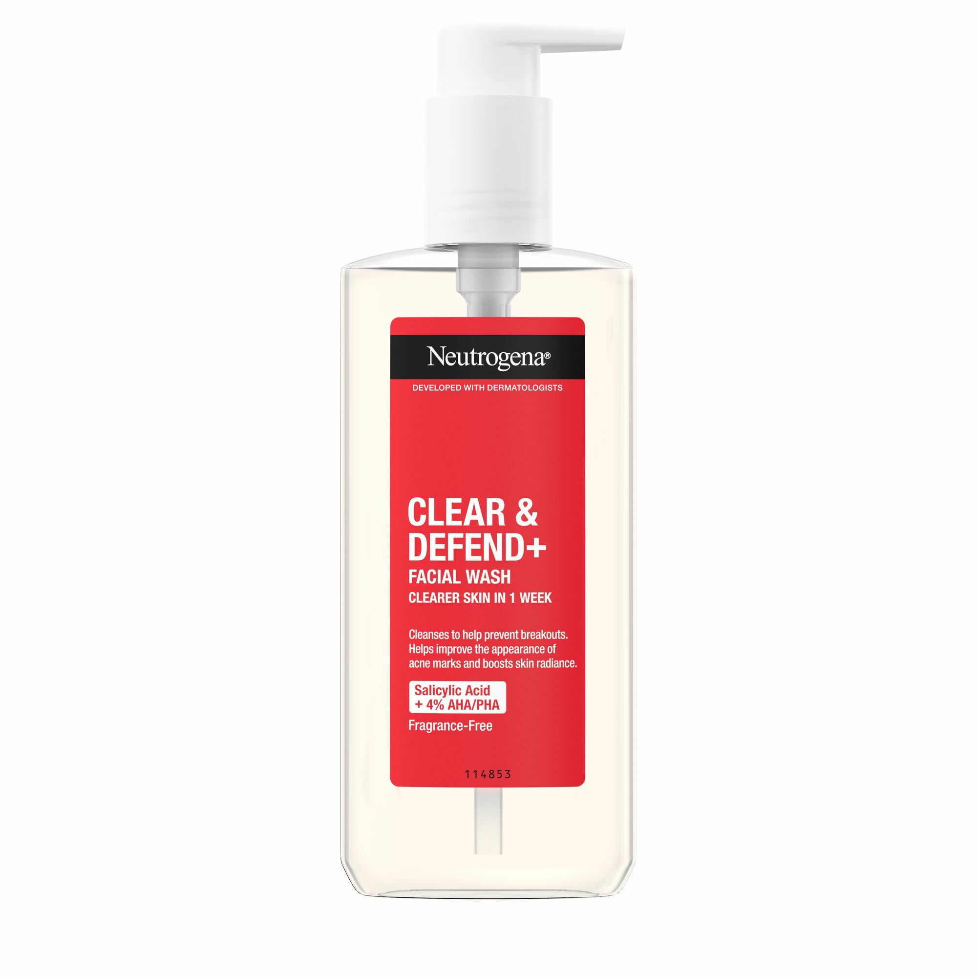 Levně Neutrogena Čisticí gel proti pupínkům Clear & Defend+ (Facial Wash) 200 ml