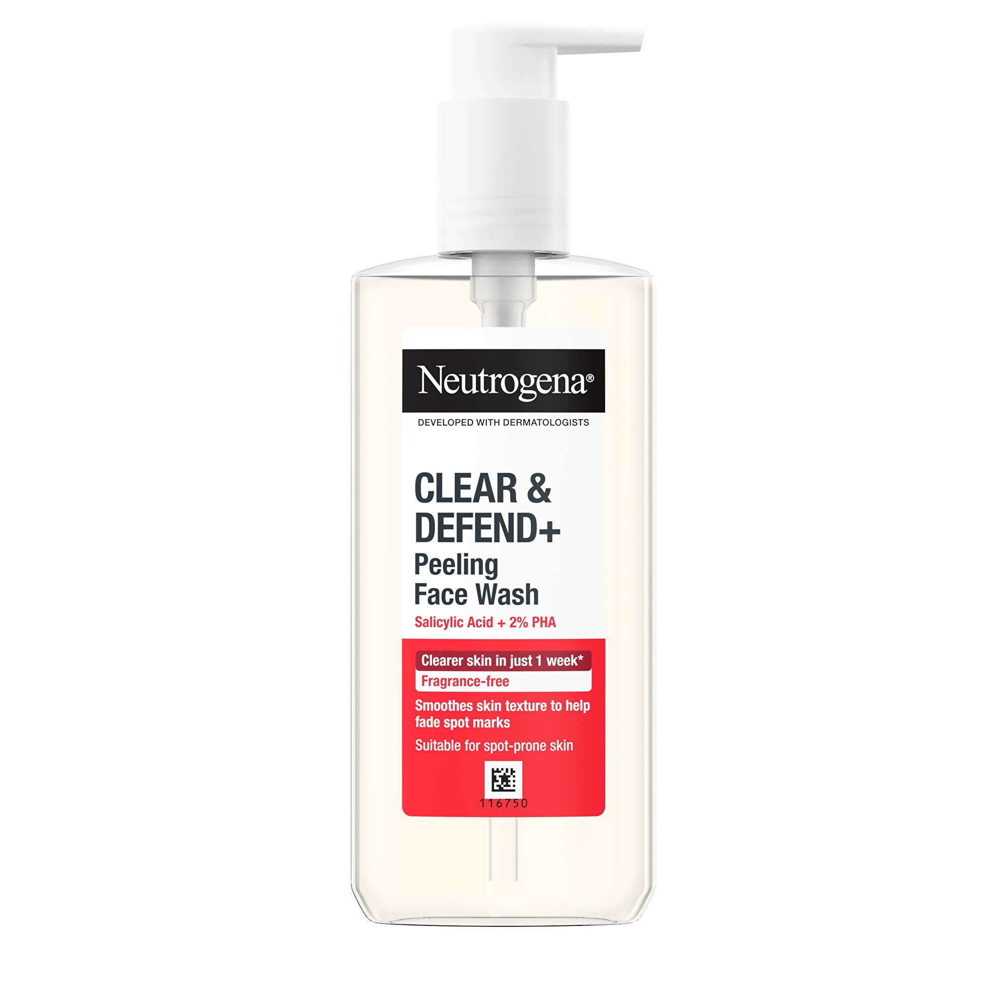 Neutrogena Čisticí gel proti pupínkům Clear & Defend+ (Facial Wash) 200 ml