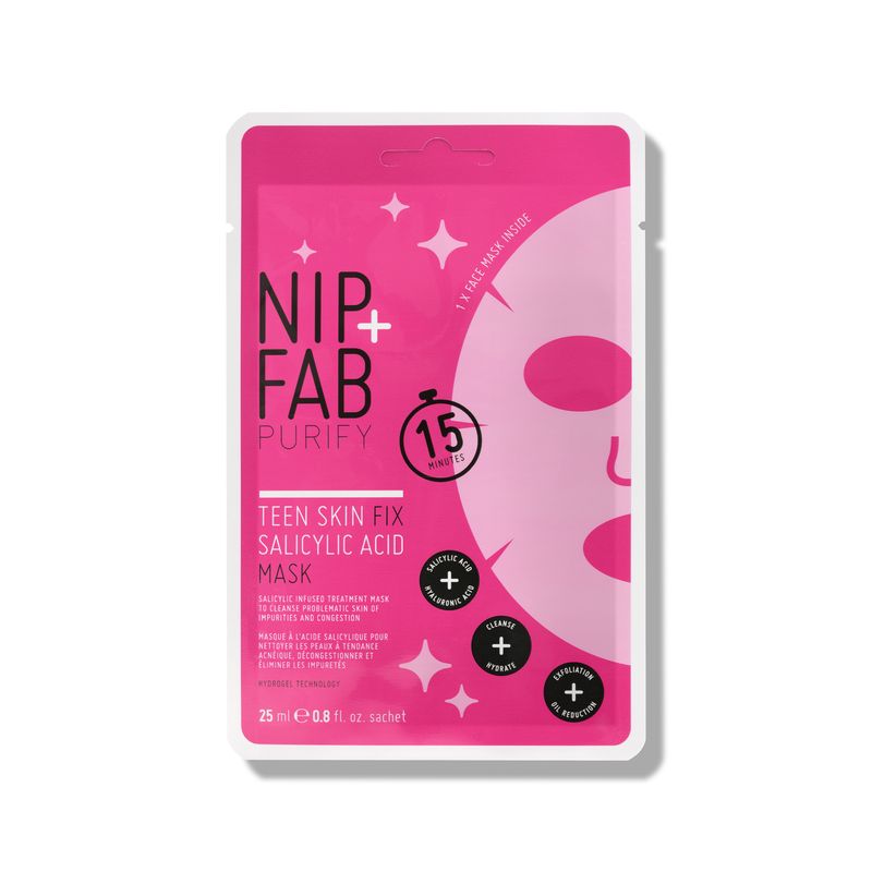 NIP + FAB Plátýnková maska na obličej Salicylic Fix (Sheet Mask) 25 ml