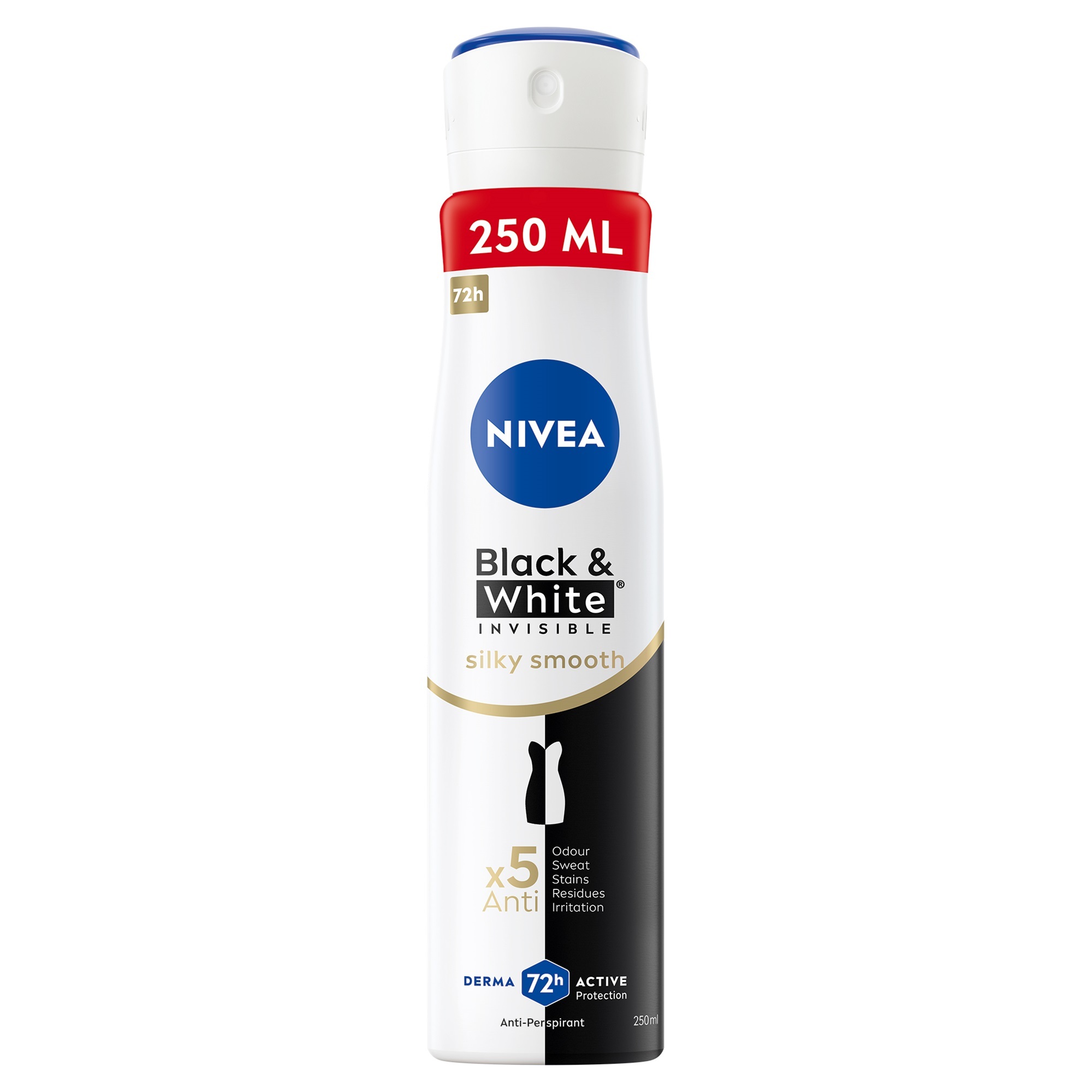 Nivea Antiperspirant ve spreji B&W Silky Smooth Anti-Perspirant 250 ml