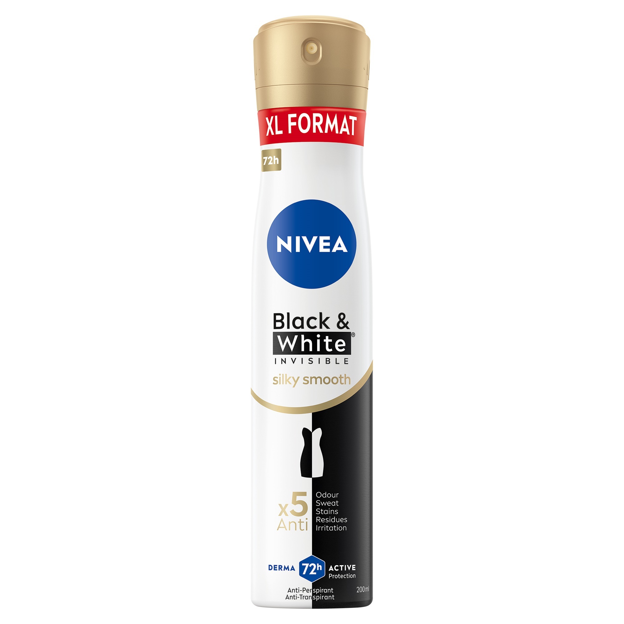 Nivea Antiperspirant ve spreji Black & White Invisible Silky Smooth (Anti-perspirant) 200 ml