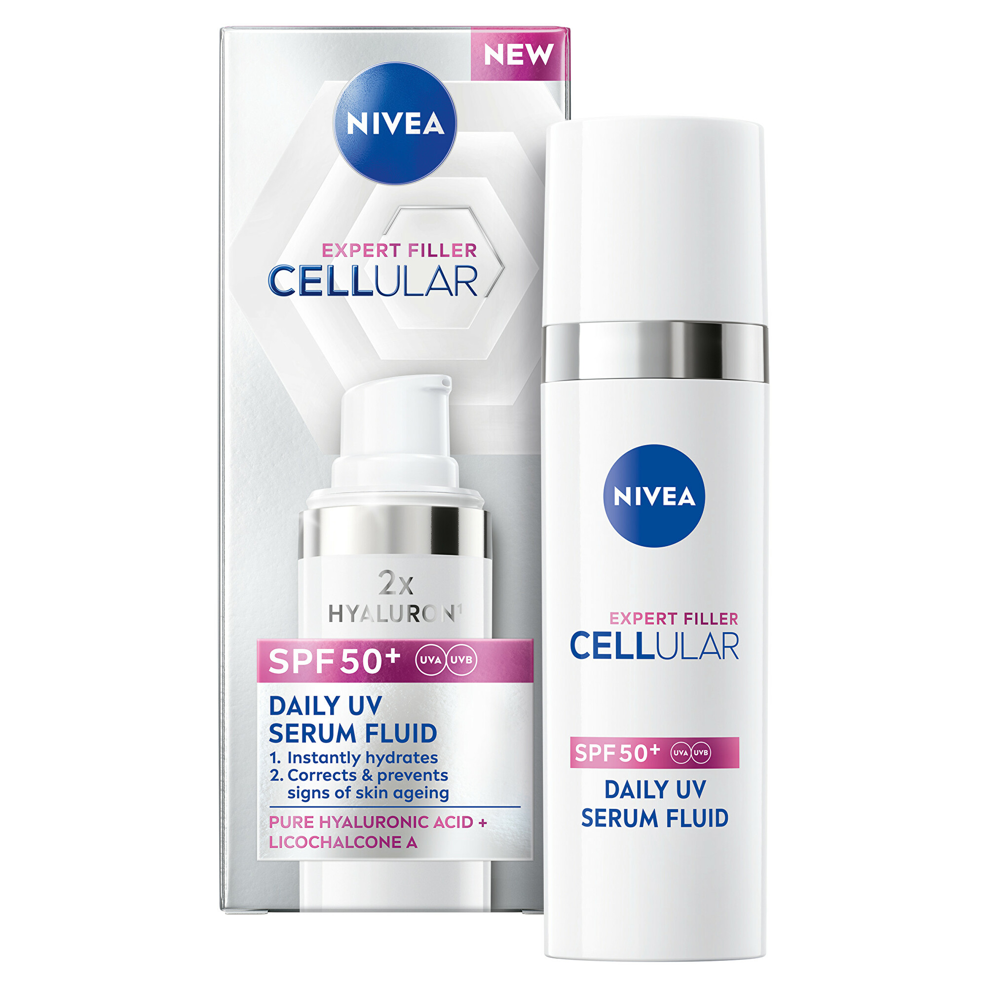 Nivea Denní UV sérum SPF 50+ Cellular Expert Filler Fluid 50 ml