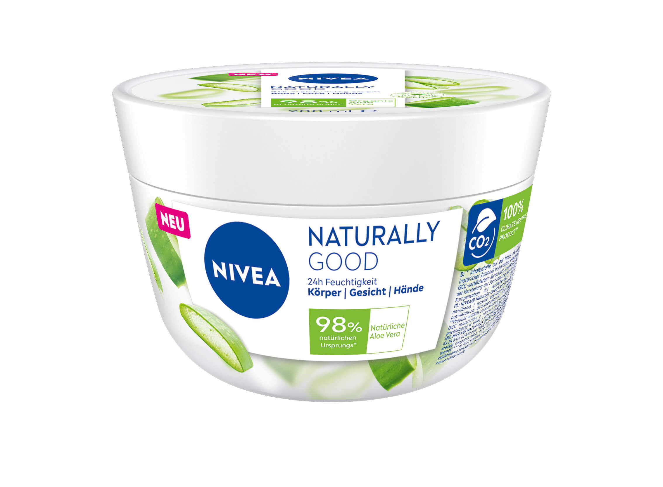 Levně Nivea Hydratační krém na obličej, tělo a ruce Naturally Good (Cream) 200 ml