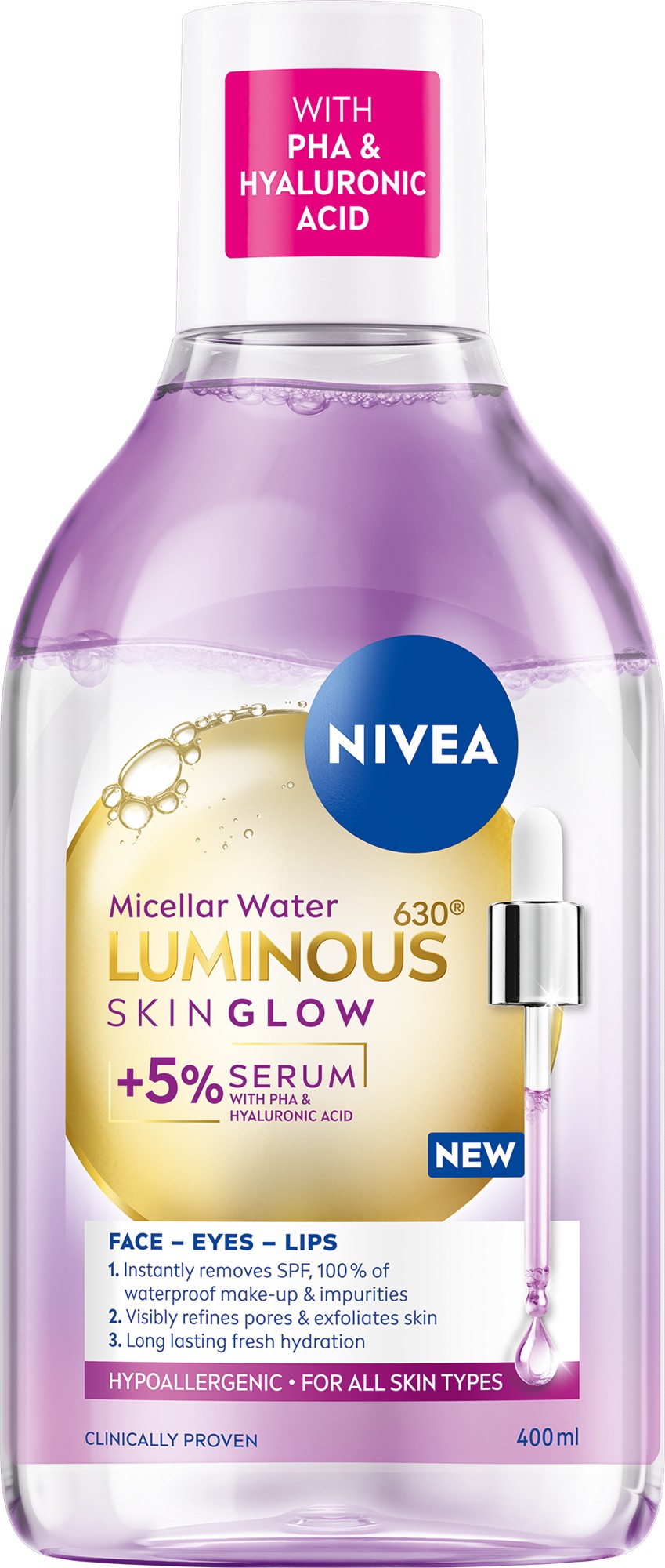 Nivea Micelární voda Luminous Skin Glow Micellar Water 400 ml