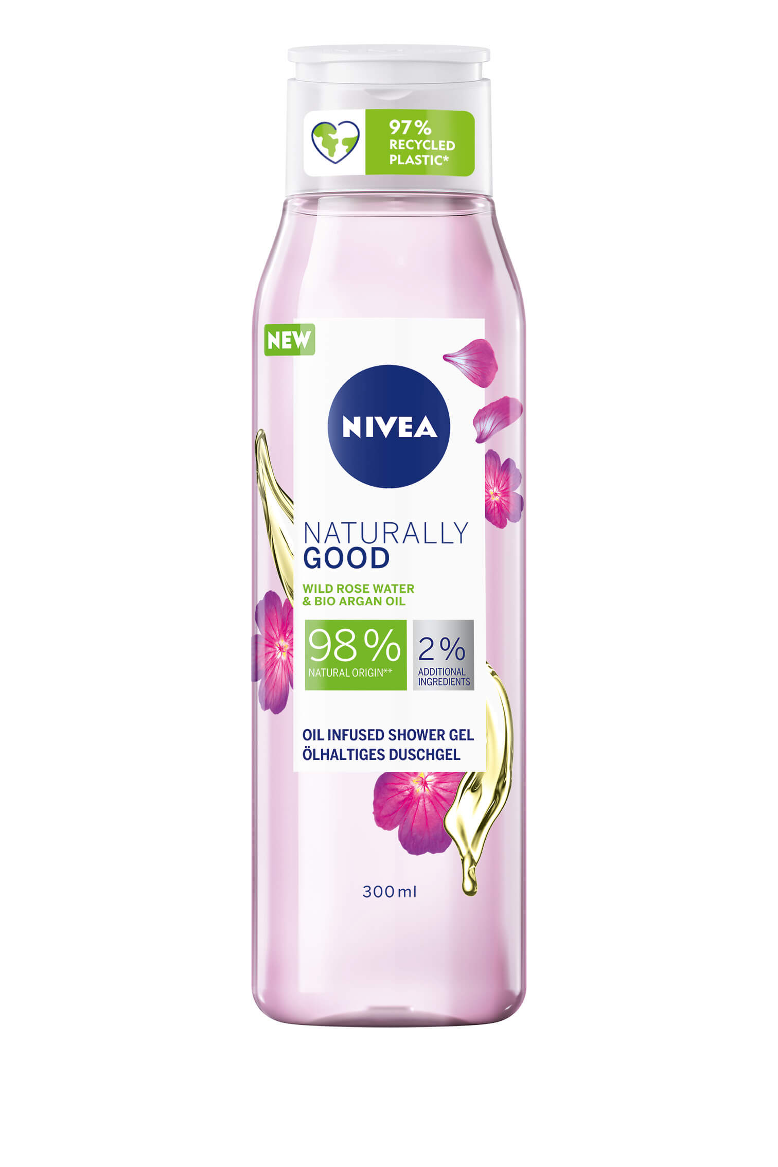 Nivea Sprchový gel Naturally Good Wild Rose (Oil Infused Shower Gel) 300 ml