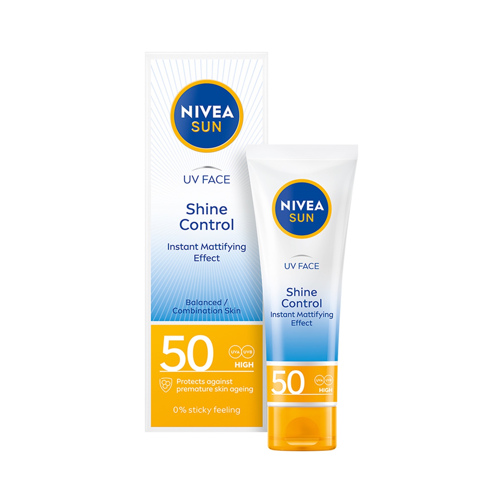 Nivea Zmatňující pleťový krém na opalování SPF 50 (Mattifying Effect Shine Control) 50 ml