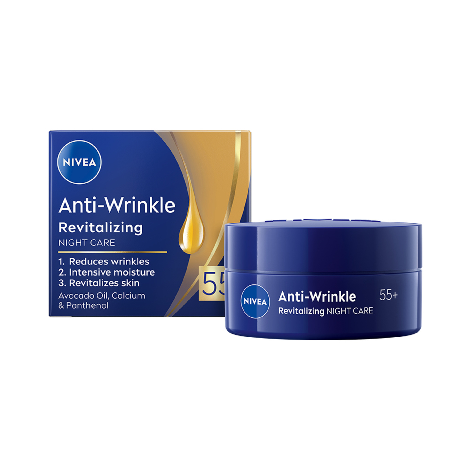 Obnovujúci nočný krém proti vráskam 55+ (Anti-Wrinkle + Revitalizing) 50 ml
