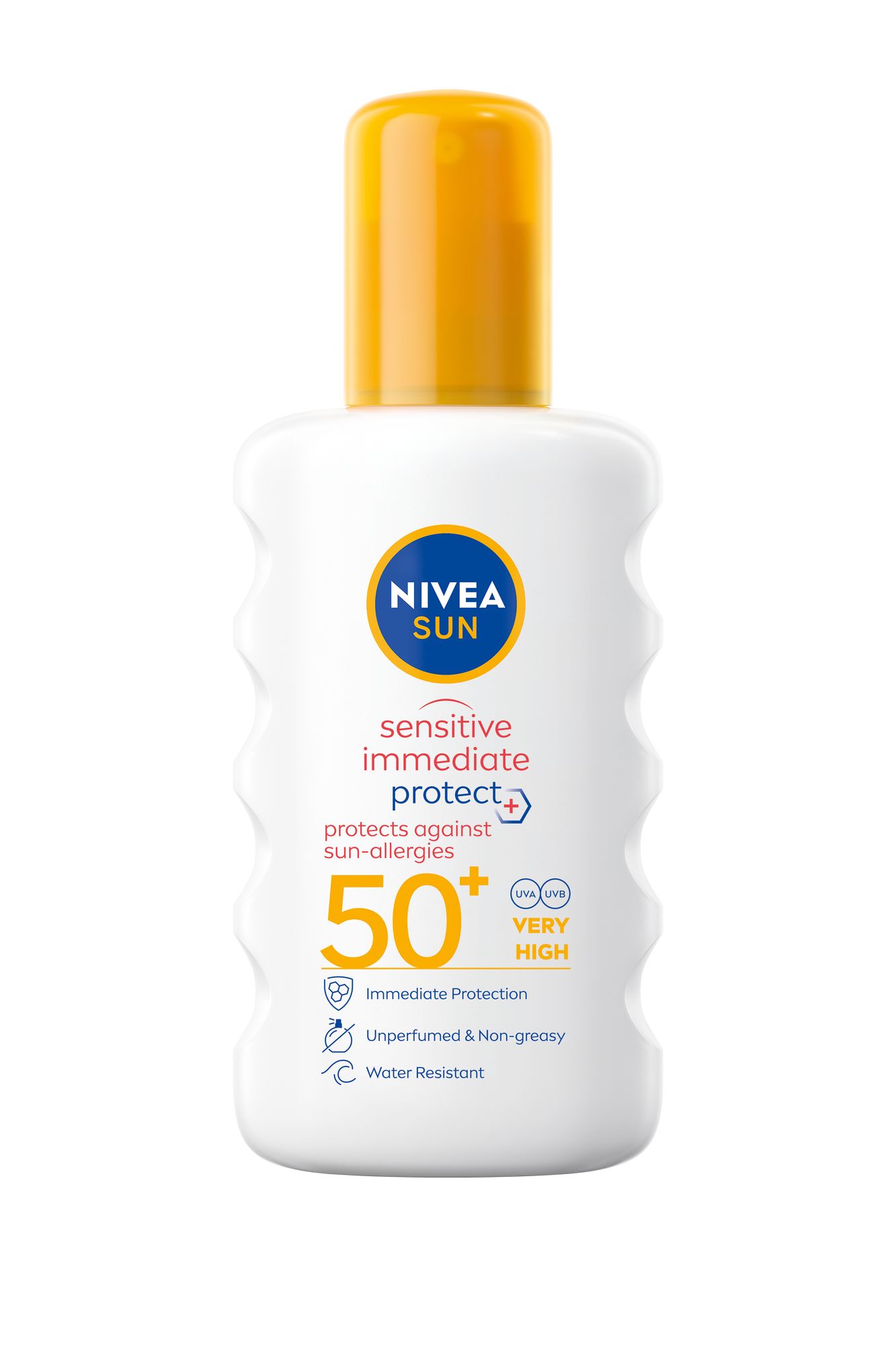 Levně Nivea Sprej na opalování Sensitive SPF 50+ (Sun Spray) 200 ml