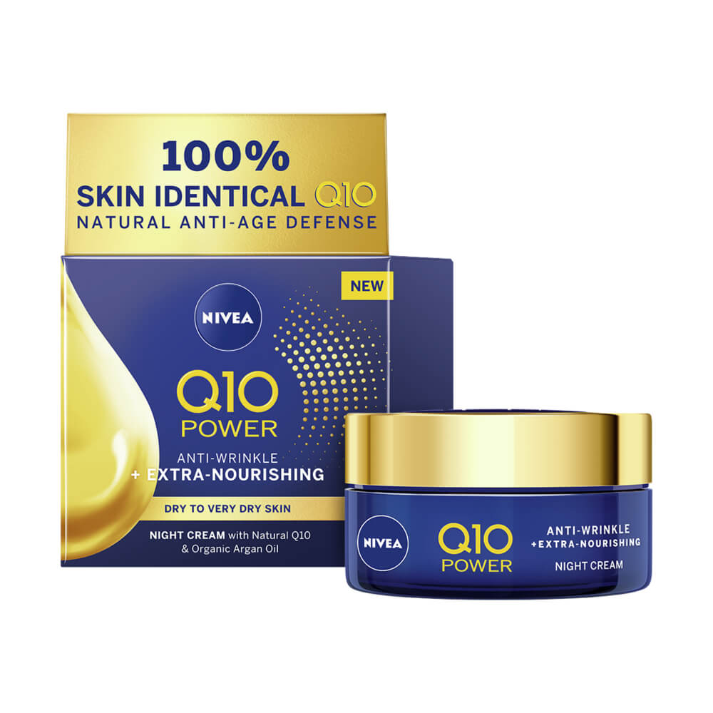 Nivea Výživný nočný krém proti vráskam Q10 Power ( Anti-Wrinkle Extra Nourishing Night Cream) 50 ml + 2 mesiace na vrátenie tovaru