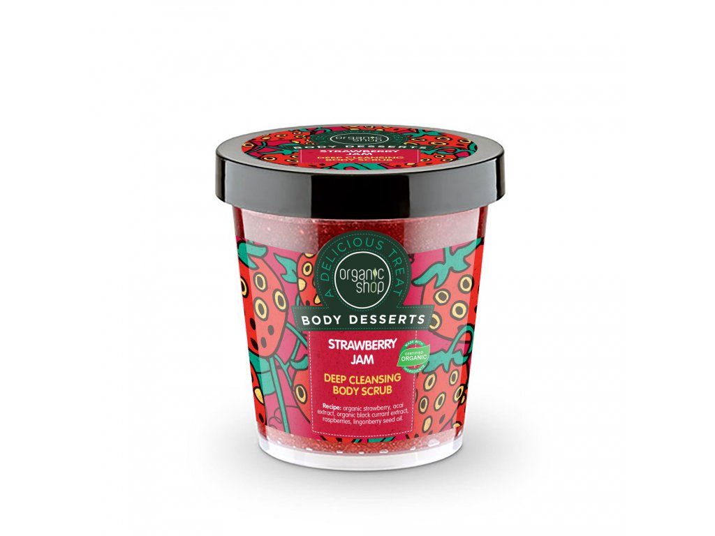 Organic Shop Tělový cukrový peeling Jahoda (Deep Cleansing Body Scrub) 450 ml