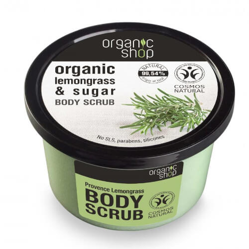 Organic Shop Koupelový cukrový peeling Organic Lemongrass & Sugar (Body Scrub) 250 ml