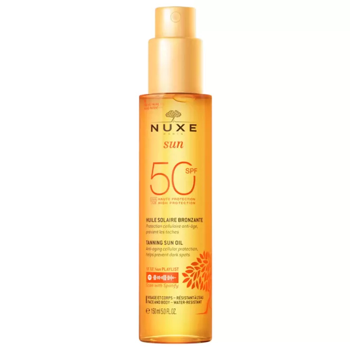 Nuxe Bronzující olej na opalování pro obličej a tělo SPF 50 Sun (Tanning Oil For Face And Body) 150 ml