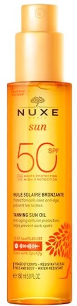 Nuxe Bronzující olej na opalování pro obličej a tělo SPF 50 Sun (Tanning Oil For Face And Body) 150 ml