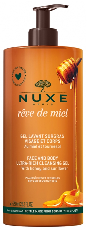 Nuxe Zvláčňující sprchový gel na tělo i obličej Rêve de Miel (Face and Body Ultra Rich Cleansing Gel) 750 ml