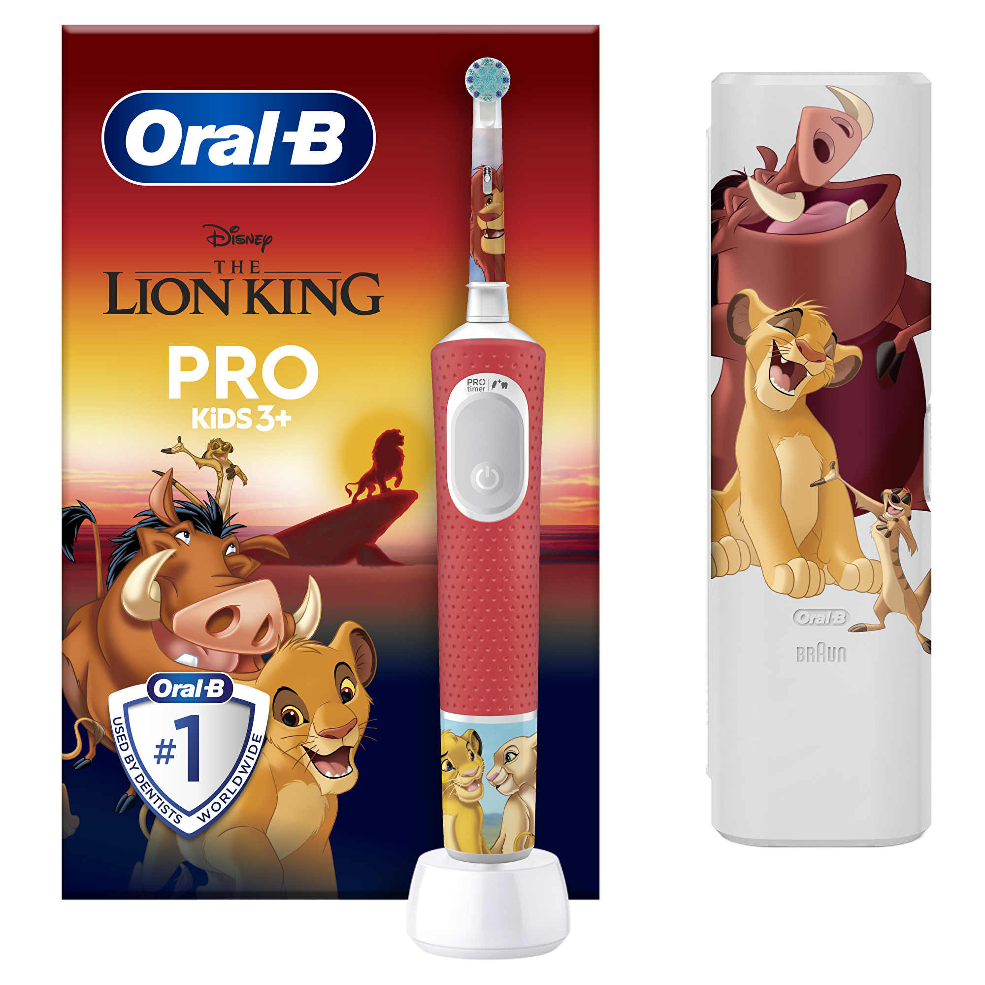 Oral B Elektrická zubná kefka s cestovným puzdrom Pro Kids Leví kráľ
