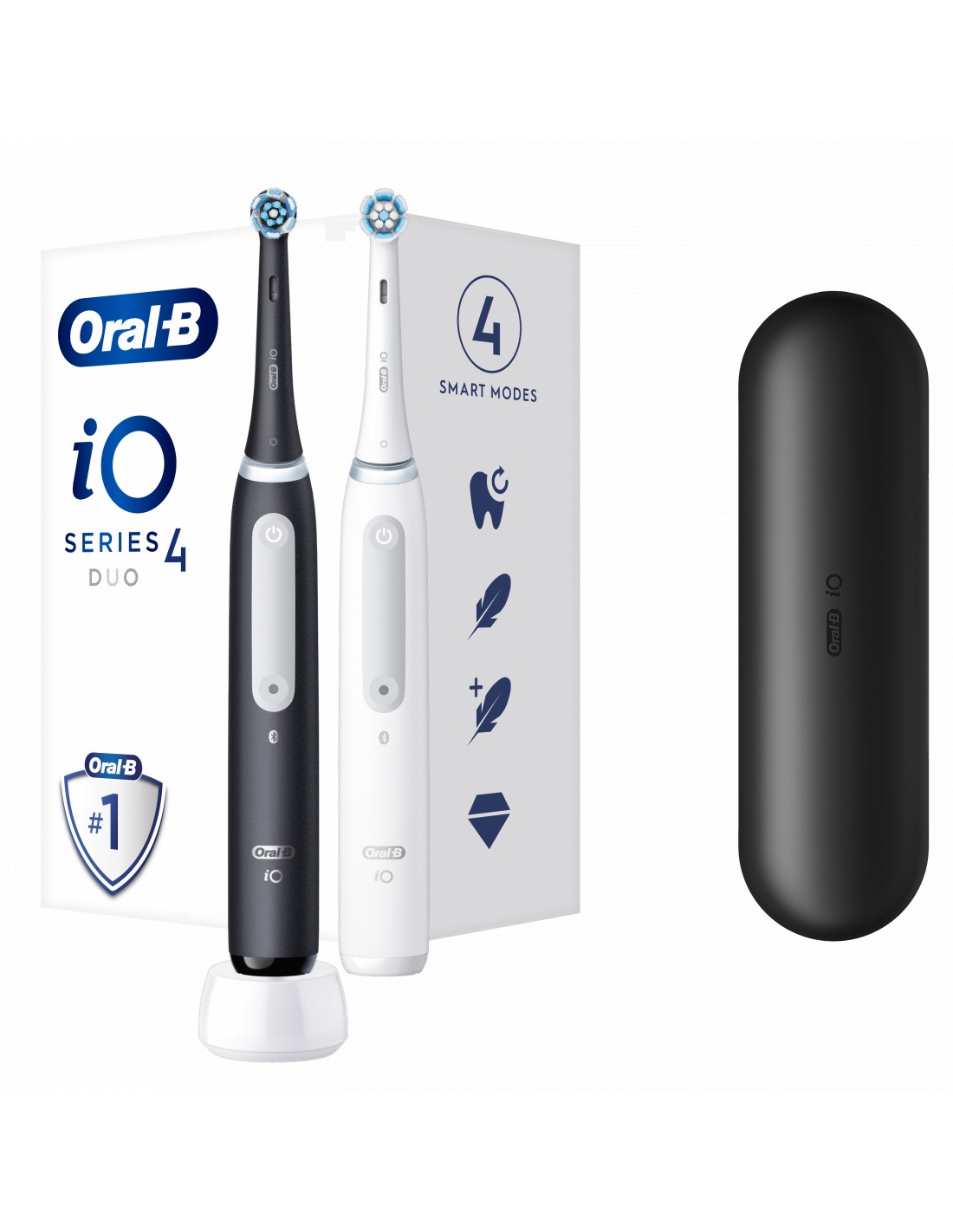 Oral B Elektrický zubní kartáček iO Series 4 Matt Black + Quite White Duo Pack 2 ks