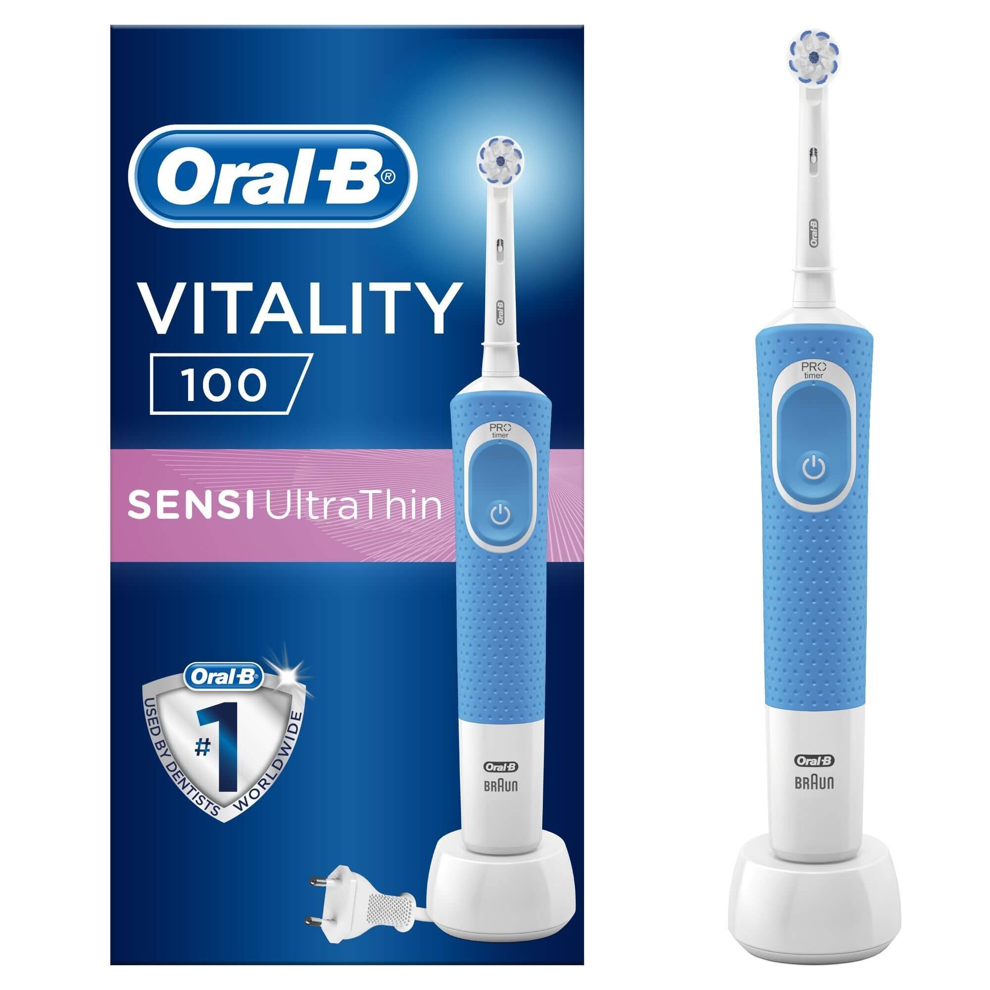 Oral B Elektrický zubní kartáček Vitality D100 Blue Sensitive