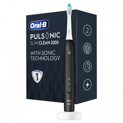 Oral B Pulsonic Slim Clean 2000 Black sonická elektrická zubná kefka Black