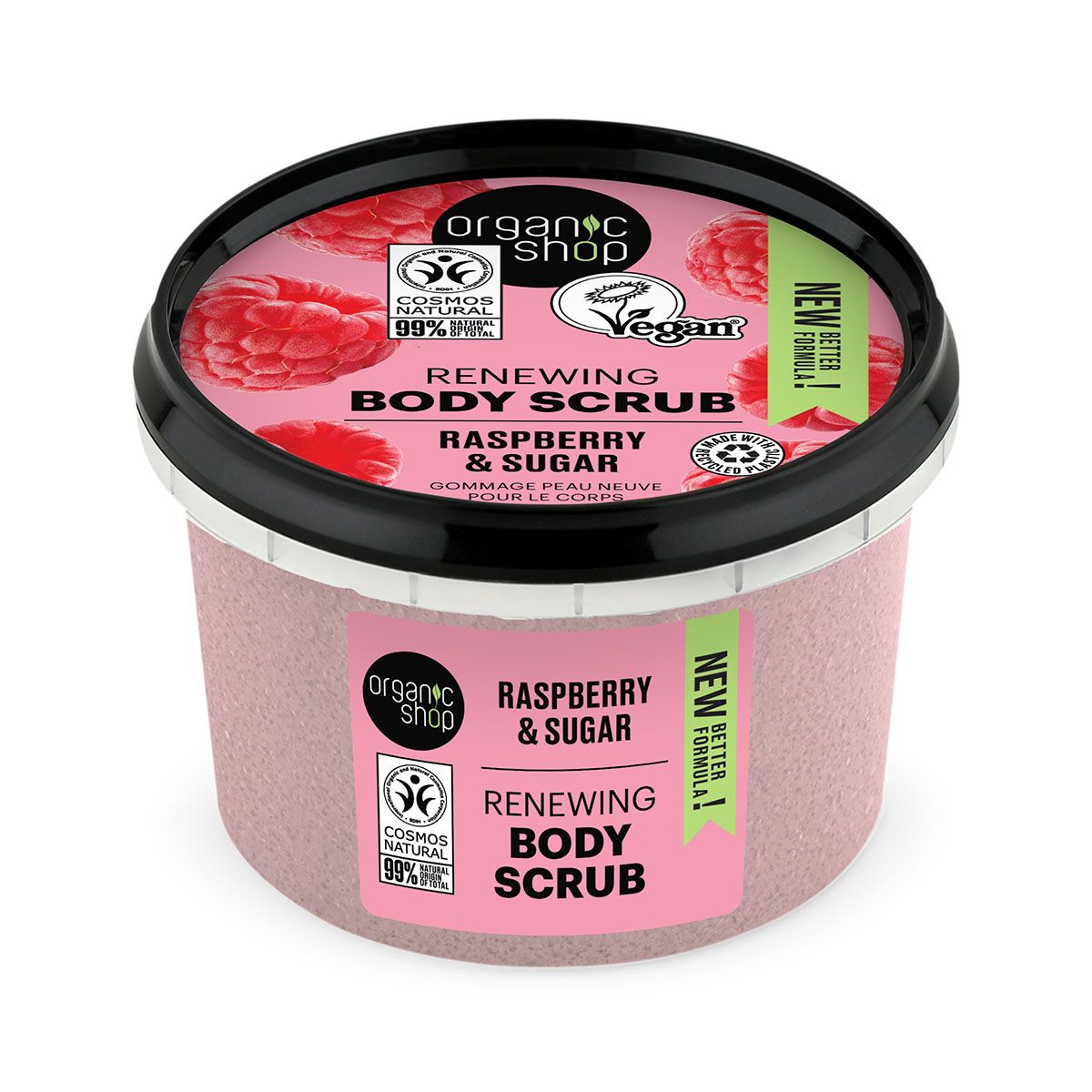 Organic Shop Obnovující tělový peeling Malina a cukr (Renewing Body Scrub) 250 ml