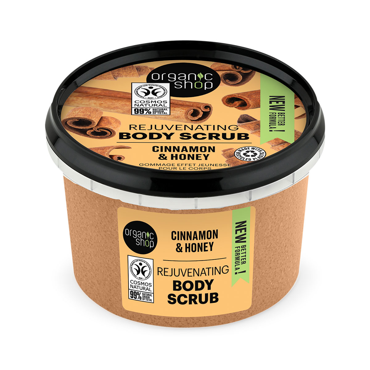 Organic Shop Omladzujúci telový peeling Škorica a med (Rejuvenating Body Scrub) 250 ml