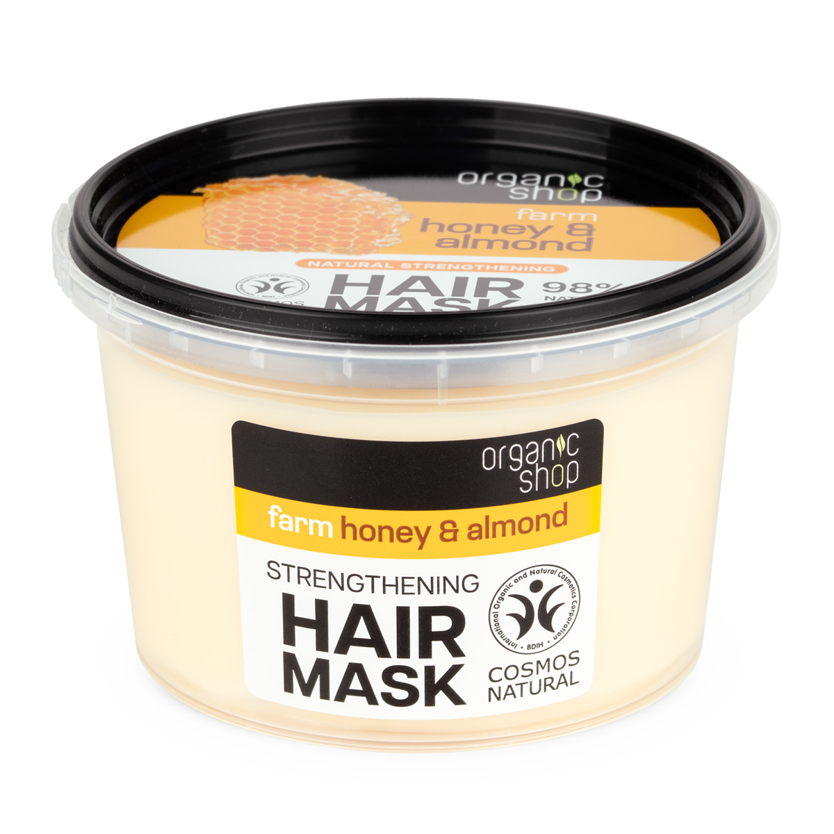 Organic Shop Posilňujúca vlasová maska Med a mandle (Strengthening Hair Mask) 250 ml