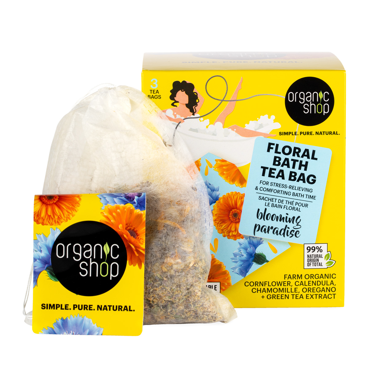 Organic Shop Vrecká do kúpeľa Kvetinový raj (Bath Tea Bag) 3 x 50 g