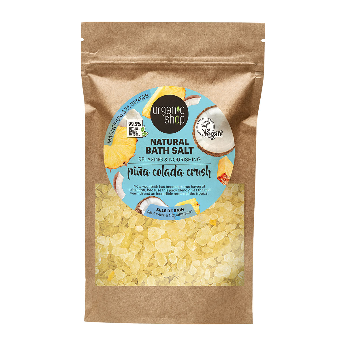 Organic Shop Soľ do kúpeľa Piňa Colada (Natural Bath Salt) 500 g