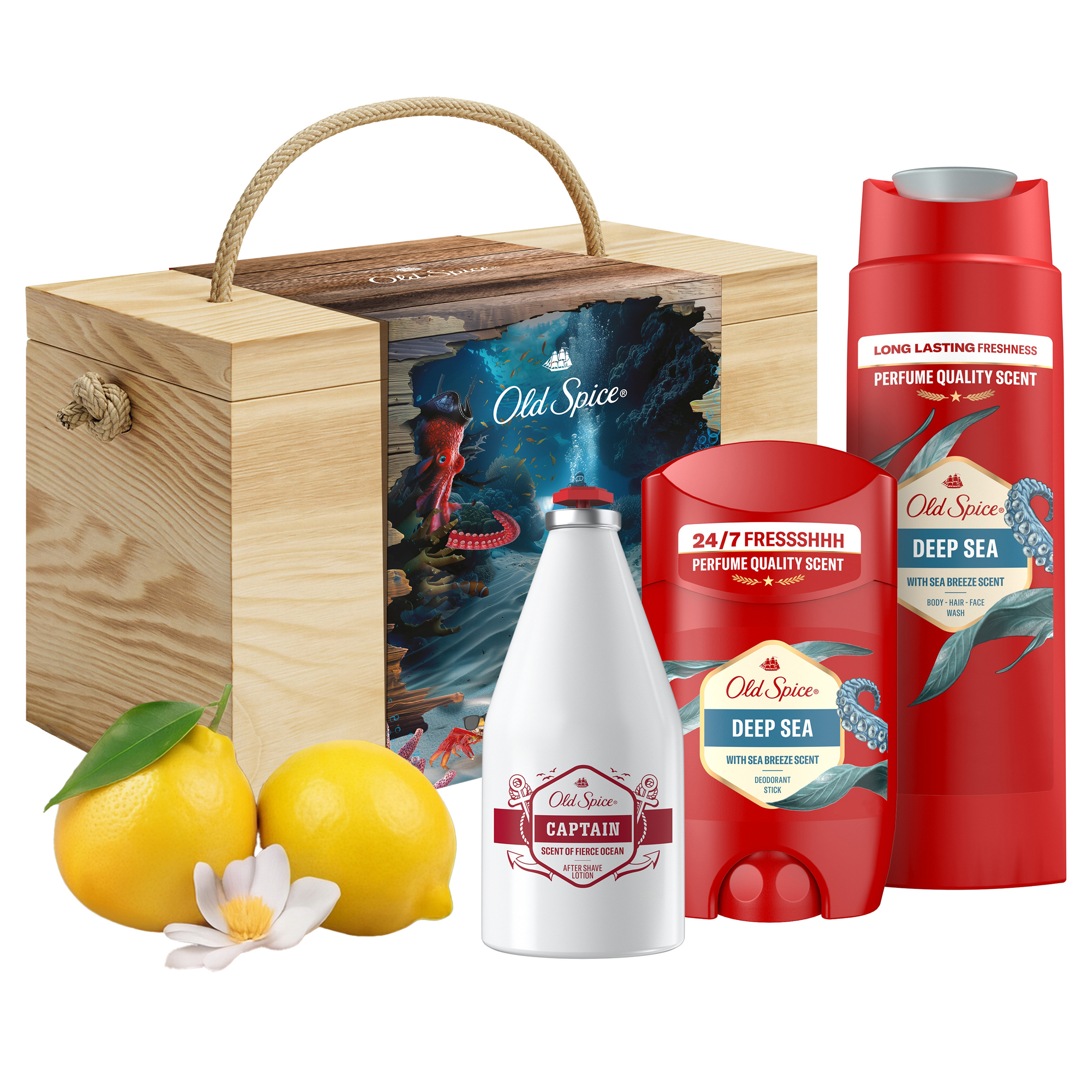 Old Spice Old Spice - Deep Sea Box, stick 50ml + gel de duș 250ml + aftershave lotion 100ml