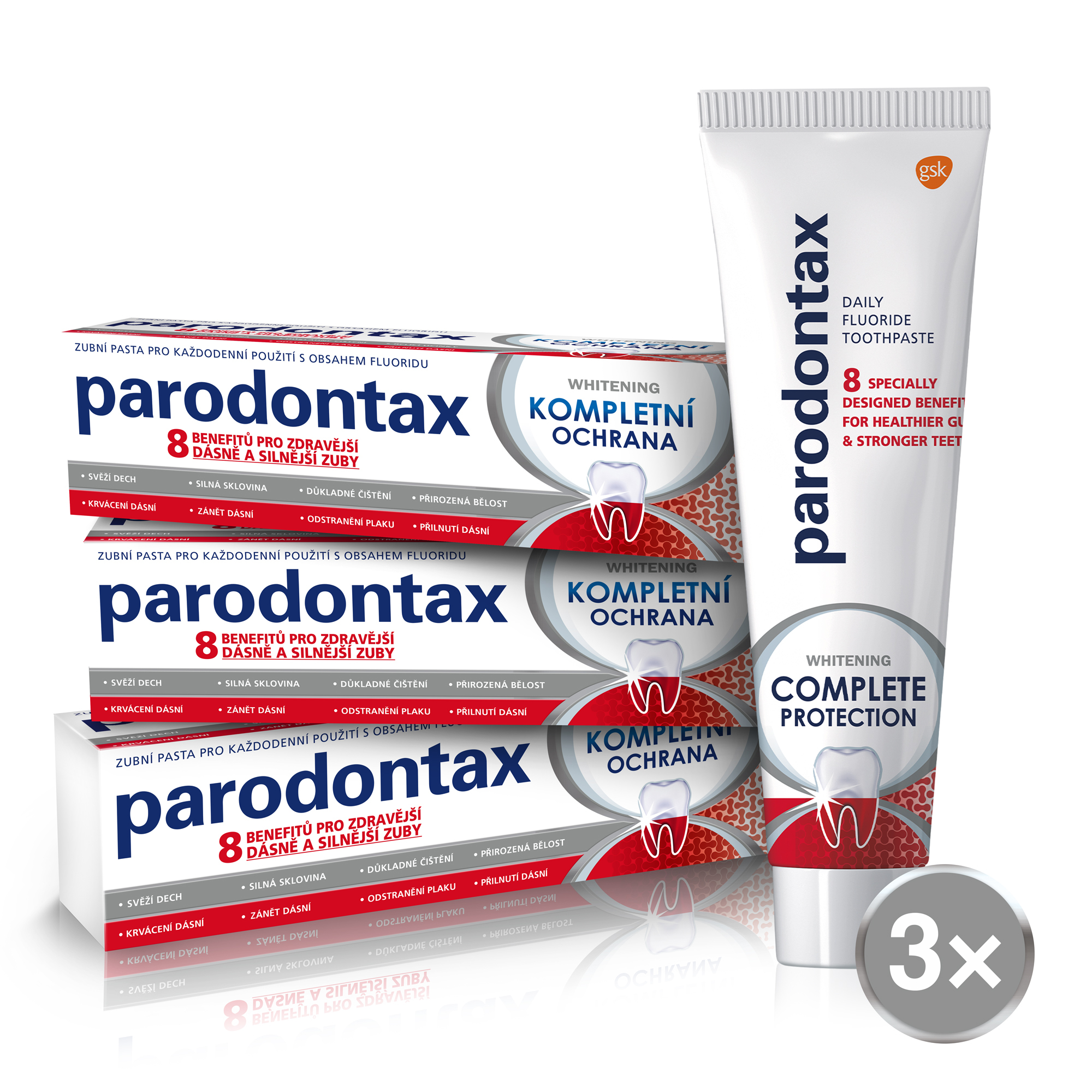 Parodontax Zubní pasta Kompletní ochrana Whitening 3 x 75 ml