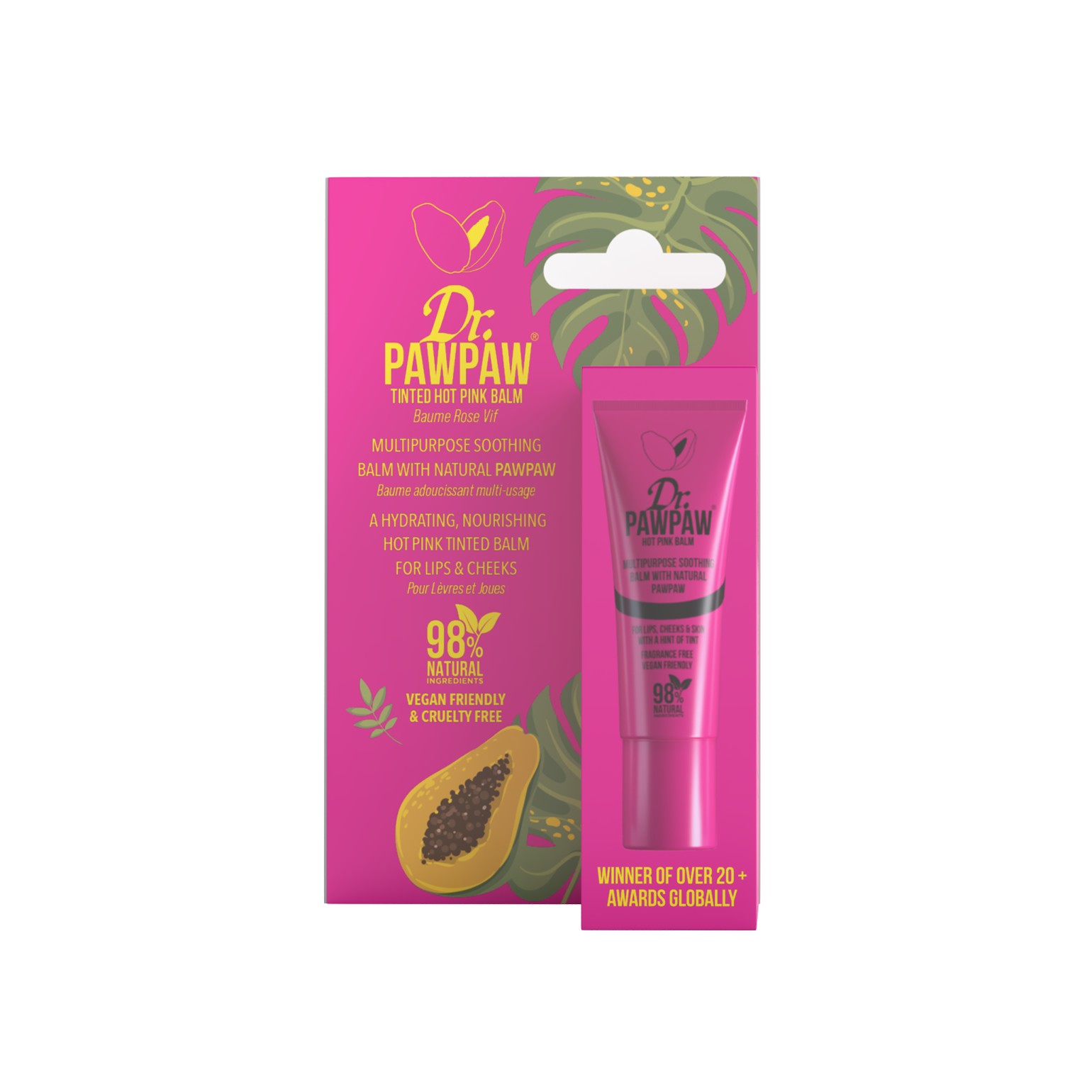 Dr. Pawpaw Víceúčelový tónovaný balzám Hot Pink (Multipurpose Soothing Balm) 10 ml