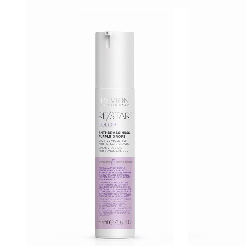 Revlon Professional Fialové kvapky pre blond vlasy Restart Color (Anti-Brassiness Purple Drops) 50 ml