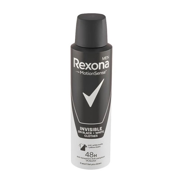 Rexona Antiperspirant v spreji Men Motionsense Invisible Black + White 150 ml