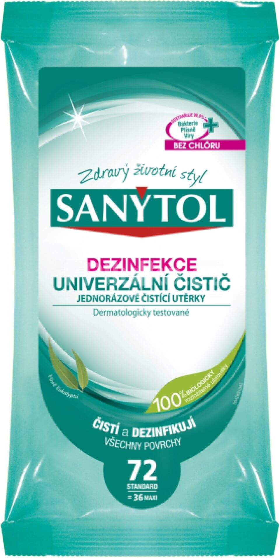 Sanytol Dezinfekce univerzální čistič jednorázové čisticí utěrky 36 ks