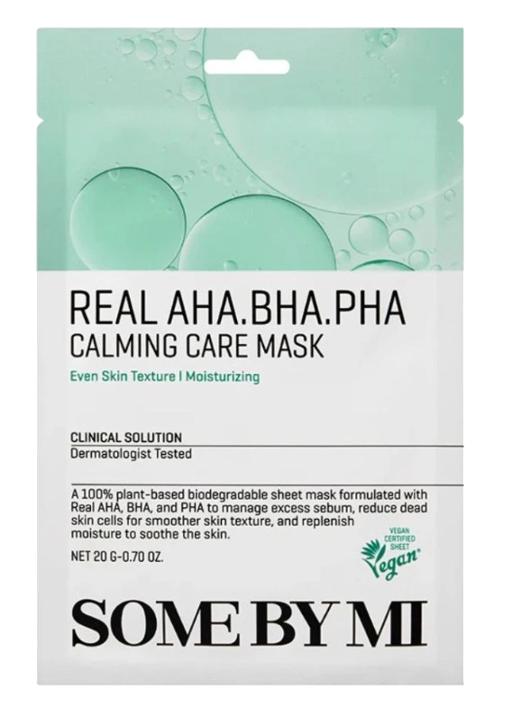 Some By Mi Upokojujúca pleťová maska Real AHA-BHA-PHA (Calming Care Mask) 20 g