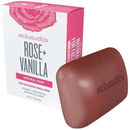 Schmidt´s Přírodní toaletní mýdlo růže + vanilka (Bar Soap Rose + Vanilla) 142 g