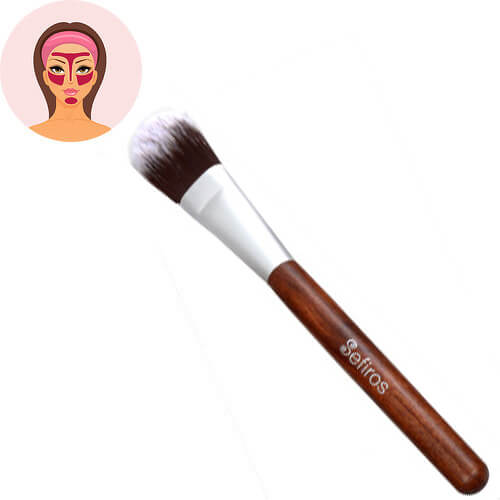 Sefiross Rovný štětec na make-up s rukojetí z červeného dřeva Red Wood (Foundation Brush Flat)