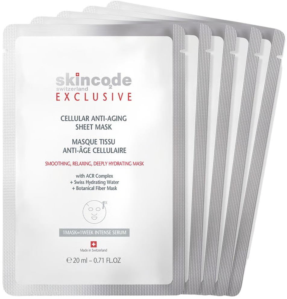 Skincode Pleťová textilná maska Exclusive (Cellular Anti-Aging Sheet Mask) 5 x 20 ml