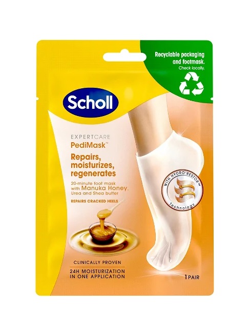 Scholl Hydratační maska na nohy s manukovým medem Expert Care PediMask™ (Foot Mask With Manuka Honey) 1 pár