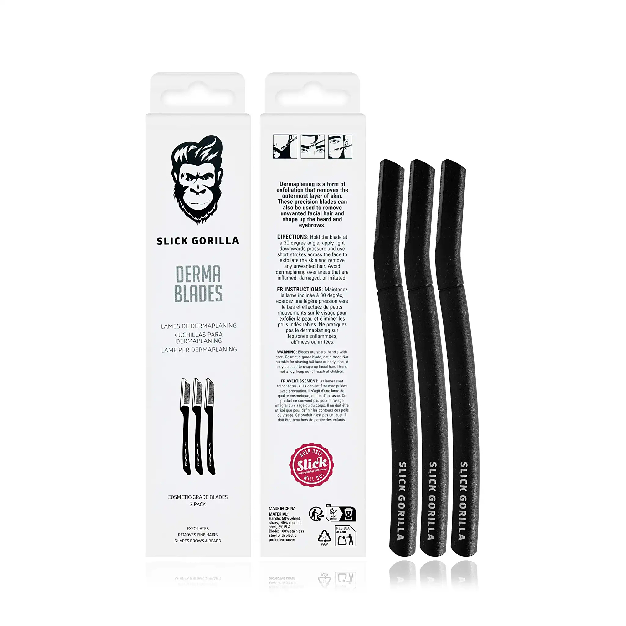 SLICK GORILLA Jednorázové holicí čepelky Derma Blades 3 ks