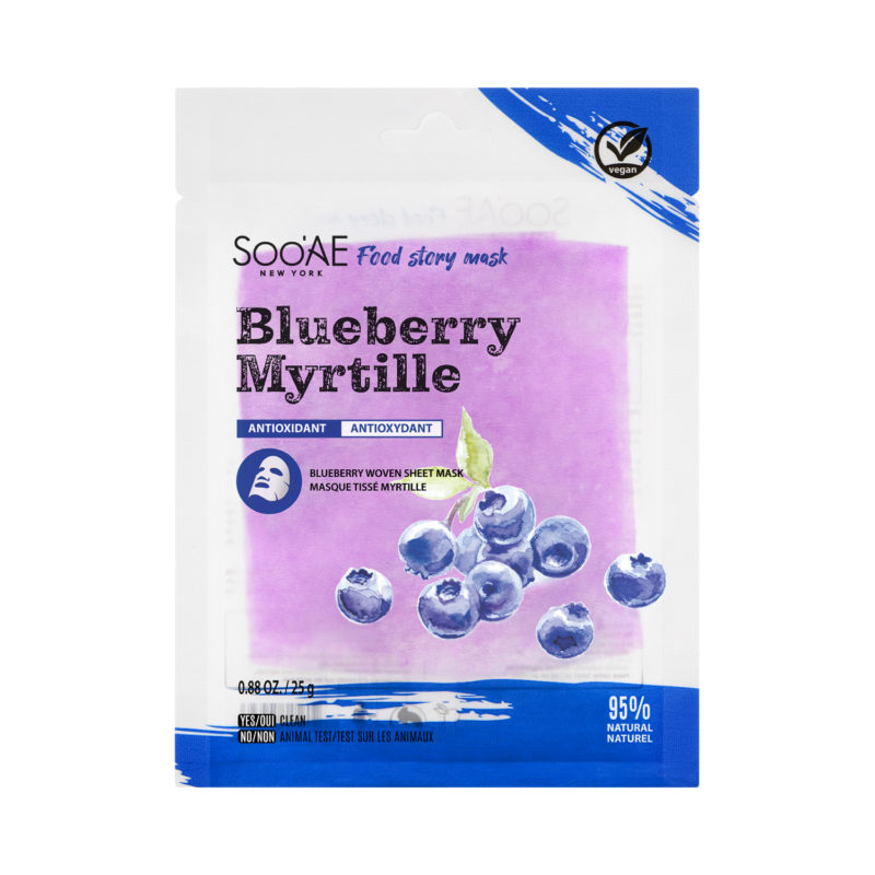 SOO`AE Antioxidační plátýnková maska Blueberry (Food Story Mask) 25 g