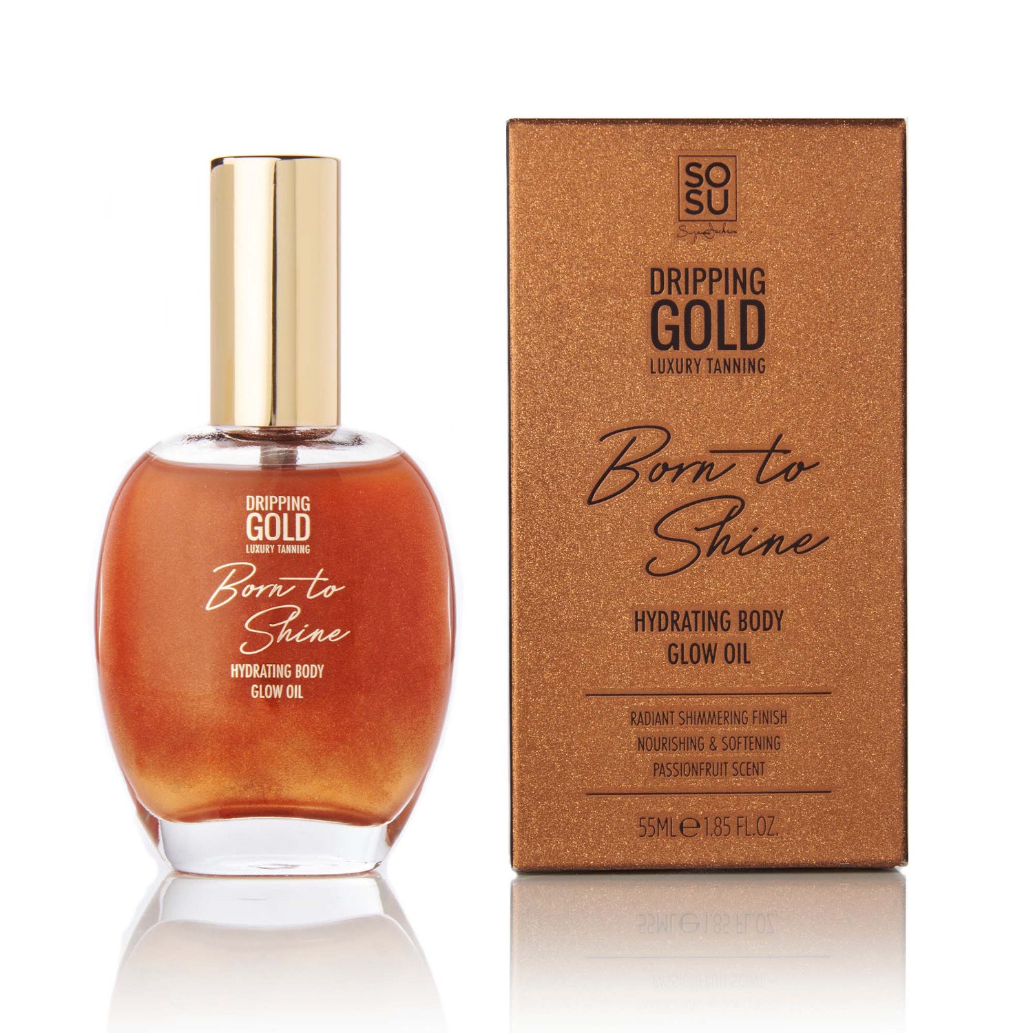 Levně Dripping Gold Hydratační olej na tělo se třpytkami Bronzový Dripping Gold Born to Shine (Hydrating Body Glow Oil) 50 ml