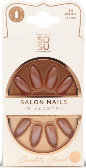 Levně SOSU Cosmetics Umělé nehty Chocolate (Salon Nails) 24 ks