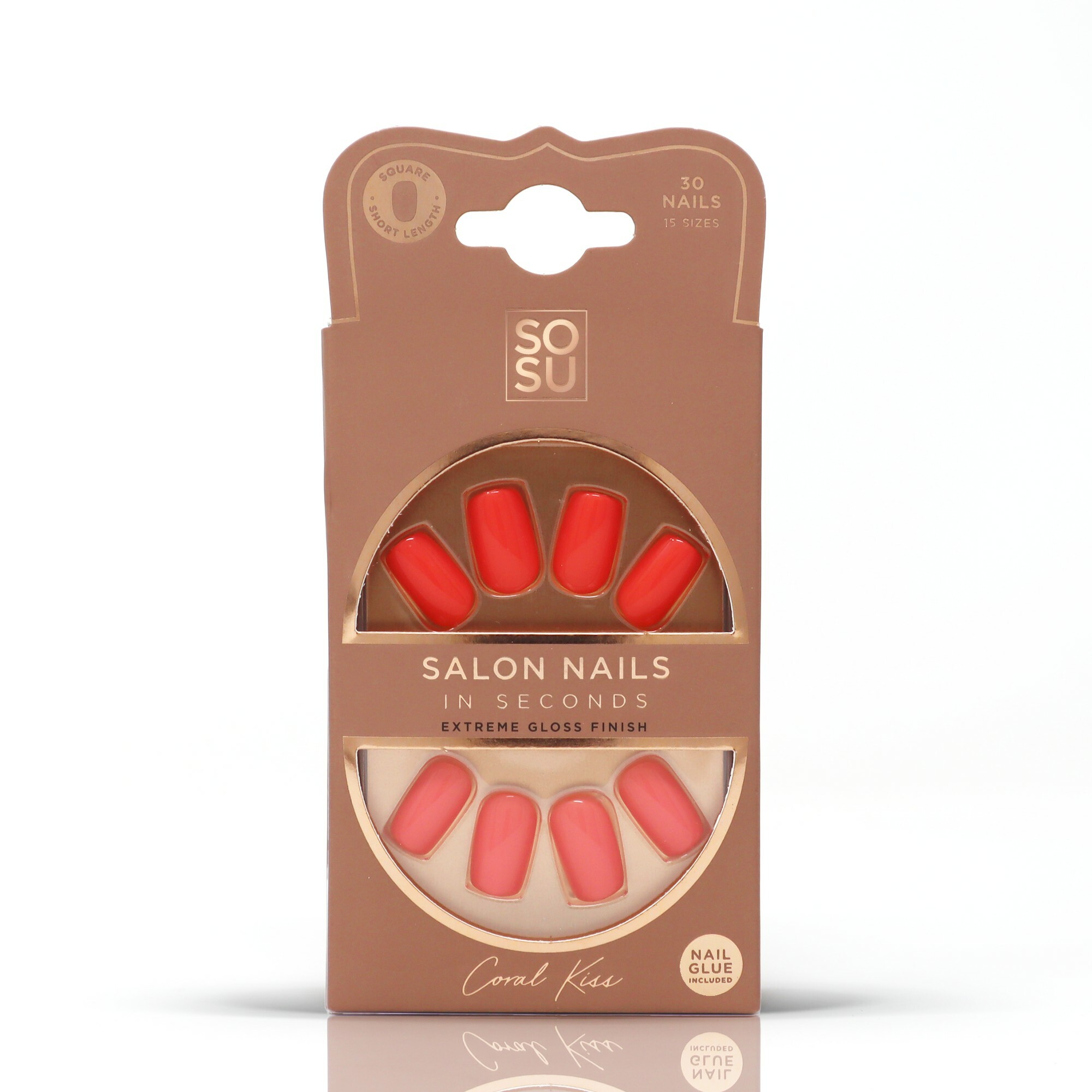 SOSU Cosmetics Umelé nechty Coral Kiss (Salon Nails) 30 ks