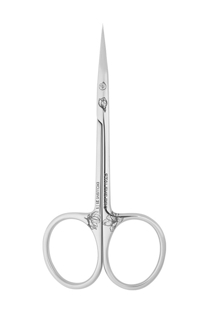 STALEKS Nůžky na nehtovou kůžičku se zahnutou špičkou Exclusive 21 Type 1 Magnolia (Professional Cuticle Scissors with Hook)