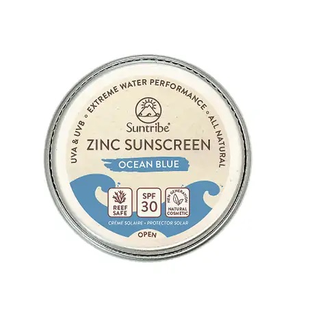 Suntribe Přírodní opalovací krém se zinkem SPF 30 Obličej & Sport mořská modrá 15 g