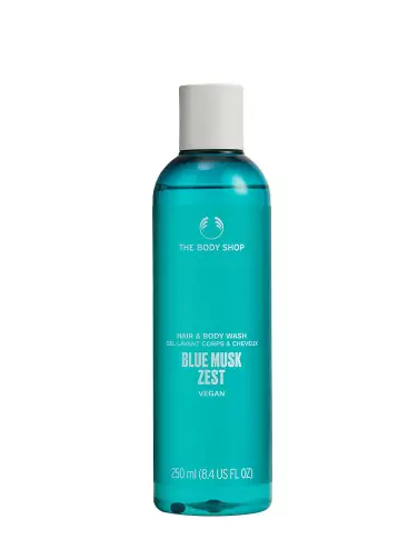 The Body Shop Mydlo na telo a vlasy Blue Musk Zest Hair & Body Wash 250 ml