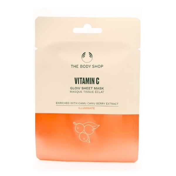 The Body Shop Rozjasňujúca hydratačná pleťová maska Vitamín C (Glow Sheet Mask) 18 ml