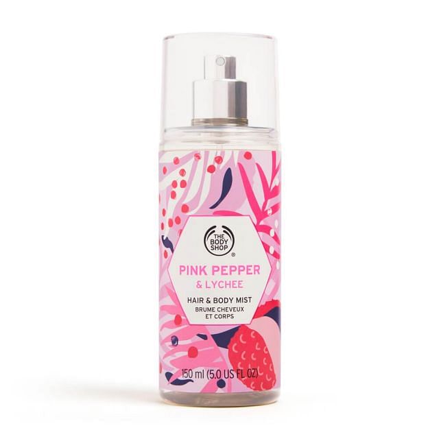 The Body Shop Sprej na tělo a vlasy Pink Pepper & Lychee (Hair & Body Mist) 150 ml